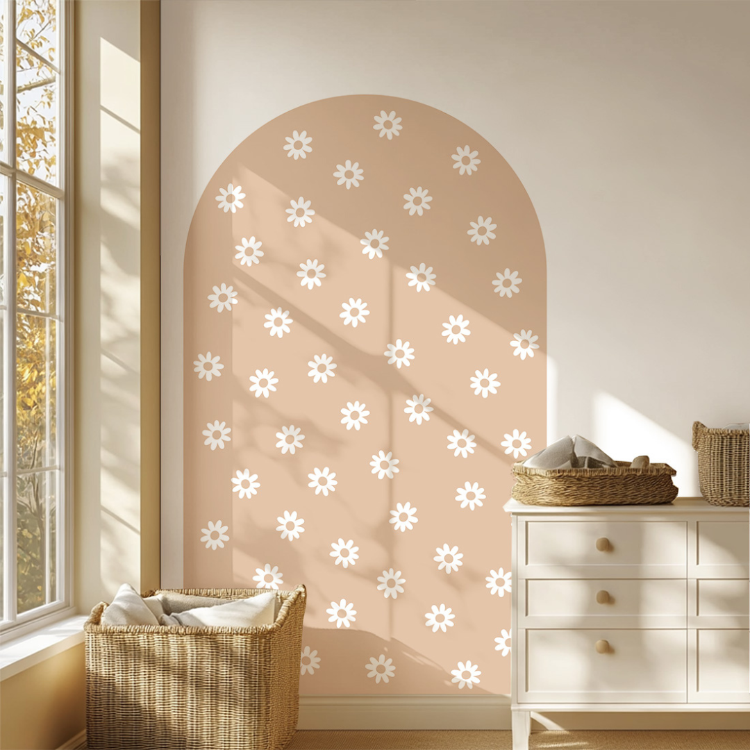 Madeliefjes kinderkamersticker - Pale Pink