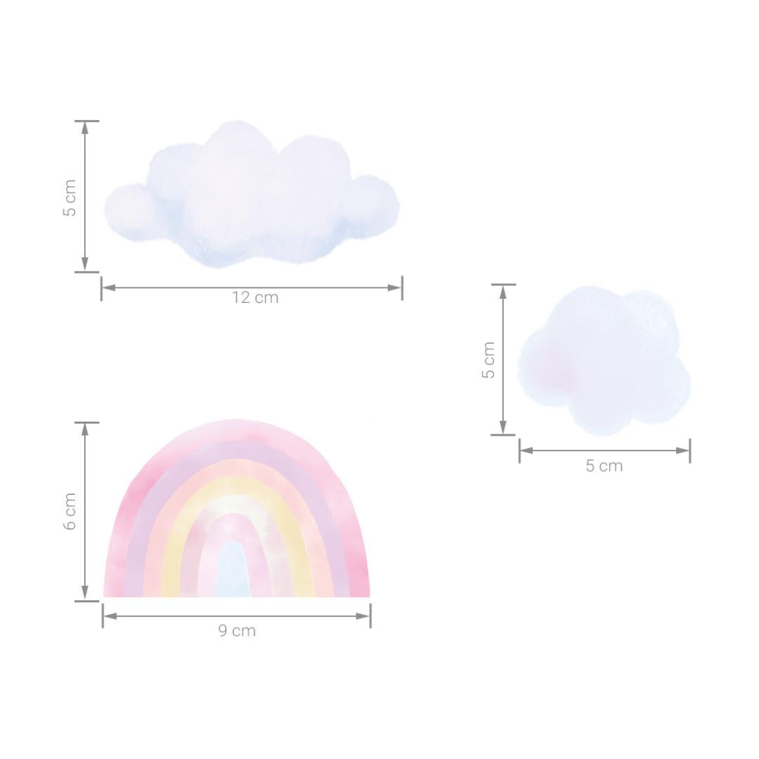 Sticker Arc-en-ciel Rose & Nuage Bleu Rose