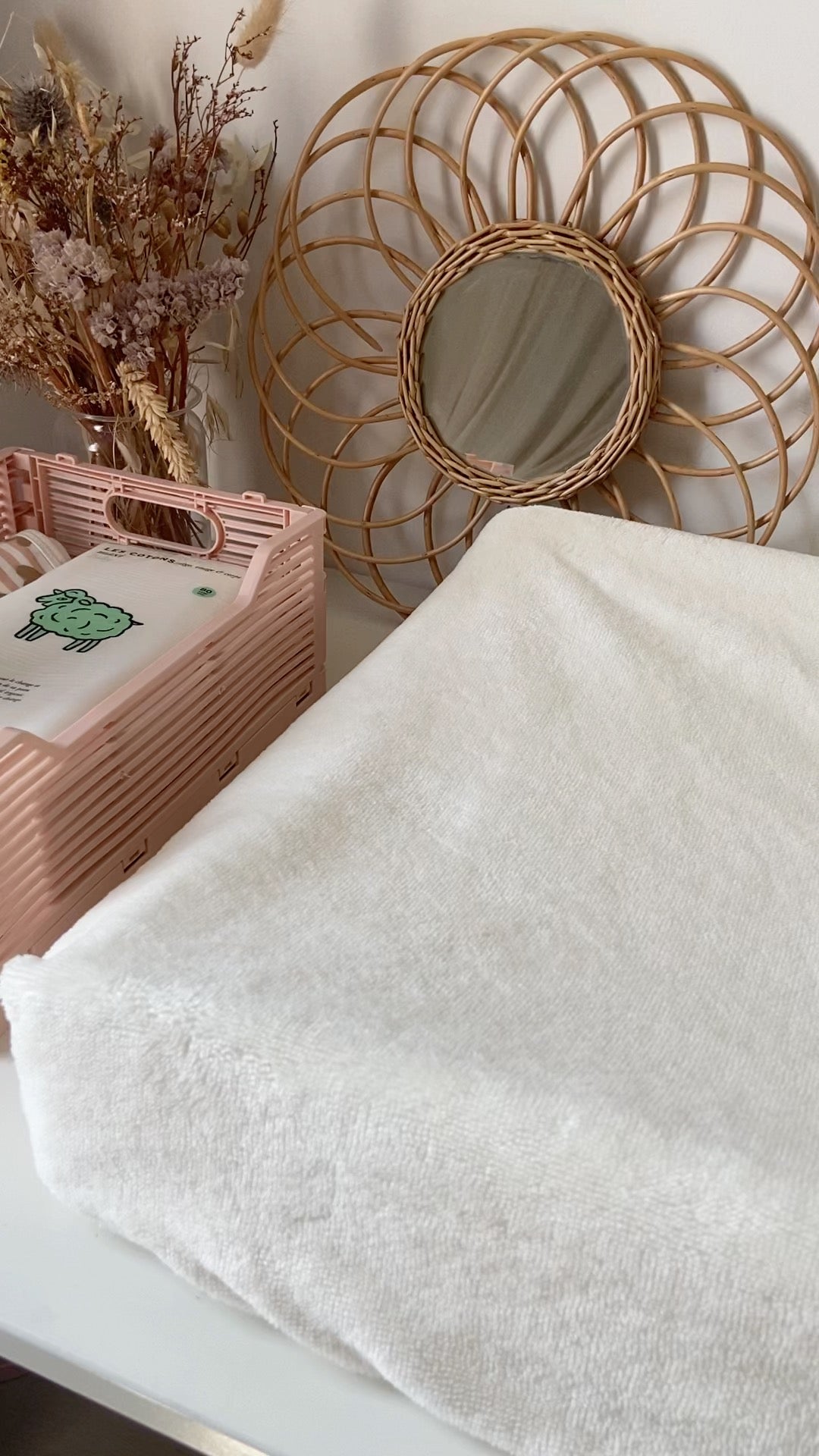 Housse matelas à langer éponge Ecru