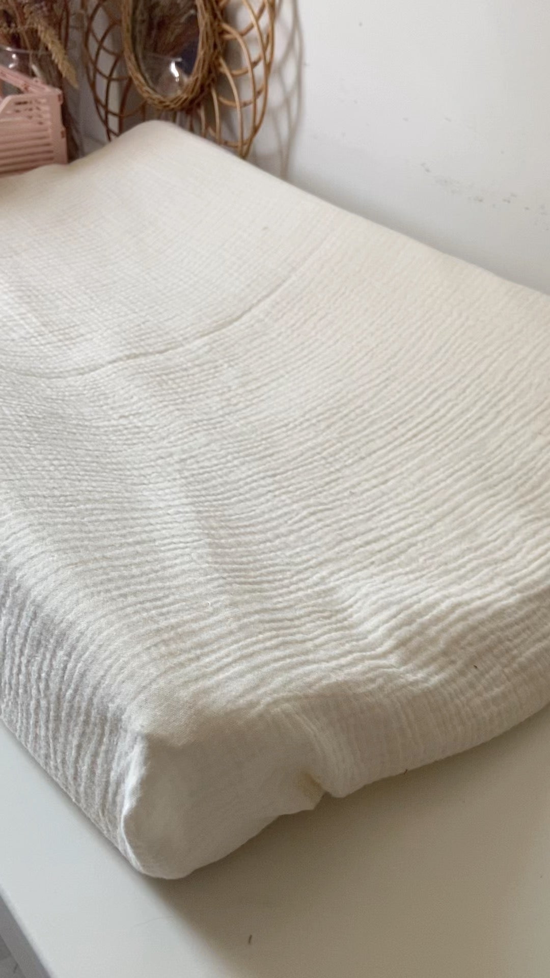 Housse matelas à langer Double gaze BIO Ecru