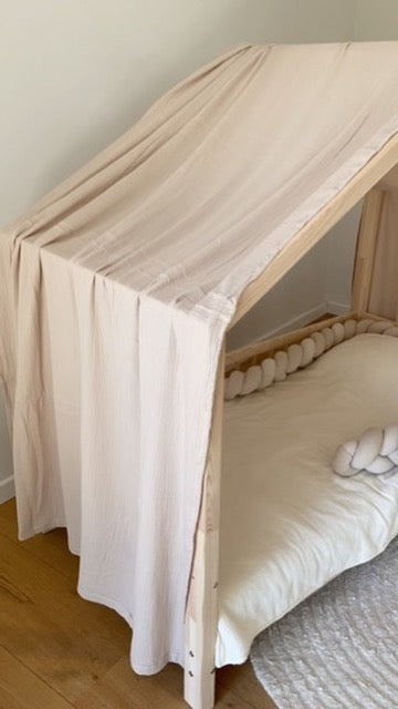 Ciel de lit cabane Beige