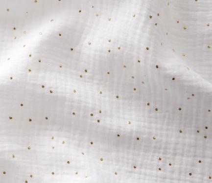 Ciel de lit cabane Blanc pois dorés