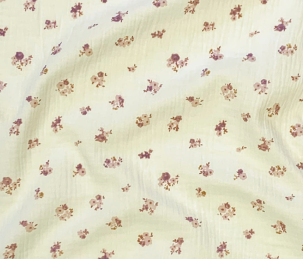 Panier à langer + matelas + housse double gaze fleurie Hava