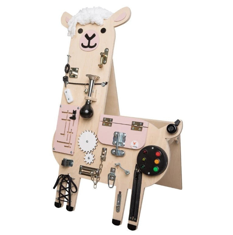 Busy board Montessori Lama - Rose