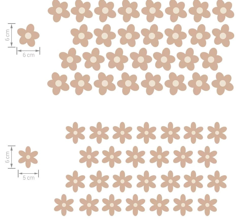 Madeliefjes kinderkamersticker - Beige