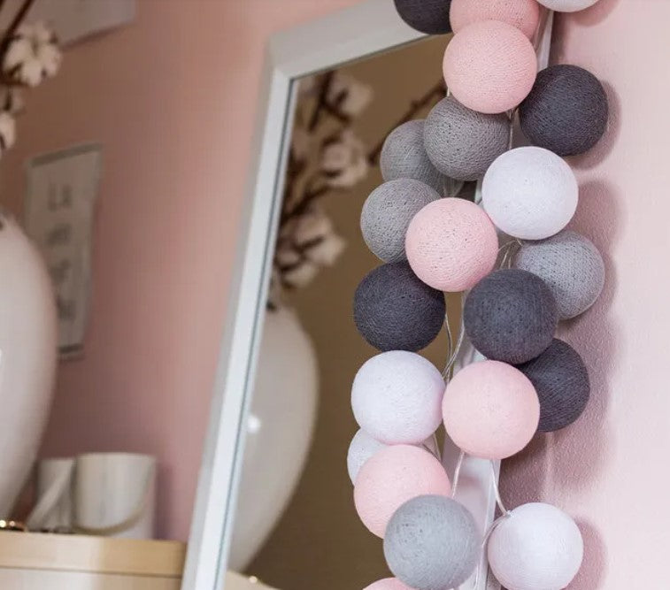 Guirlande lumineuse LED - Rose & Gris