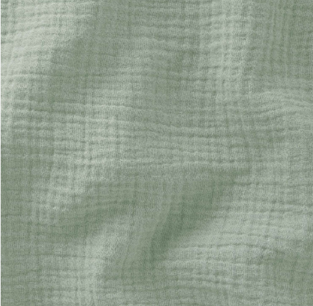 Panier à langer + matelas + housse double gaze vert de gris