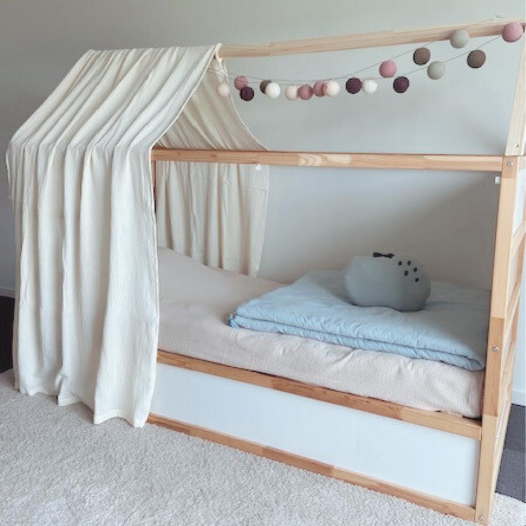 Ciel de lit cabane Ecru pour lit Kura Ikea