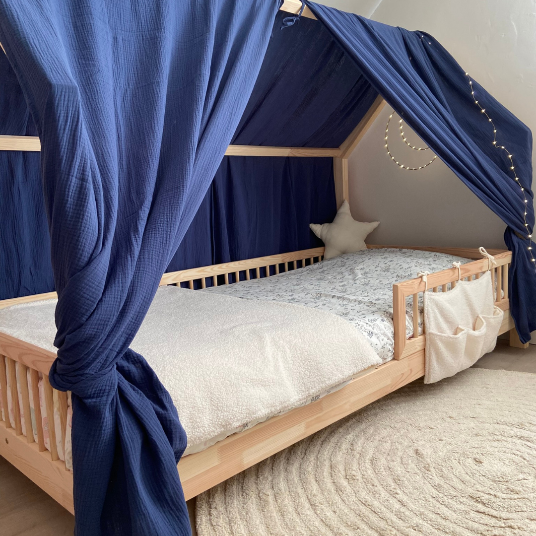 Ciel de lit cabane (pack de 2) Bleu indigo