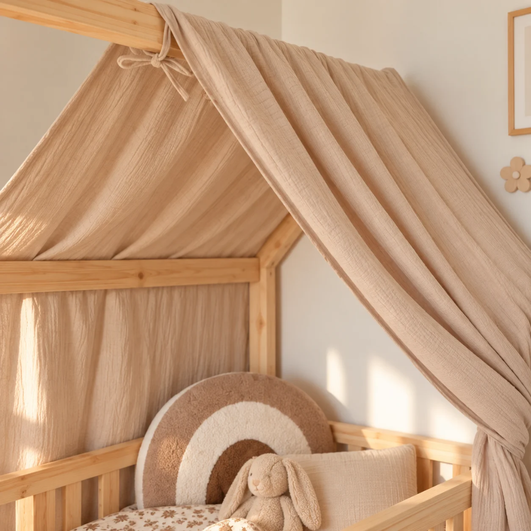 Ciel de lit cabane Beige 90x190cm