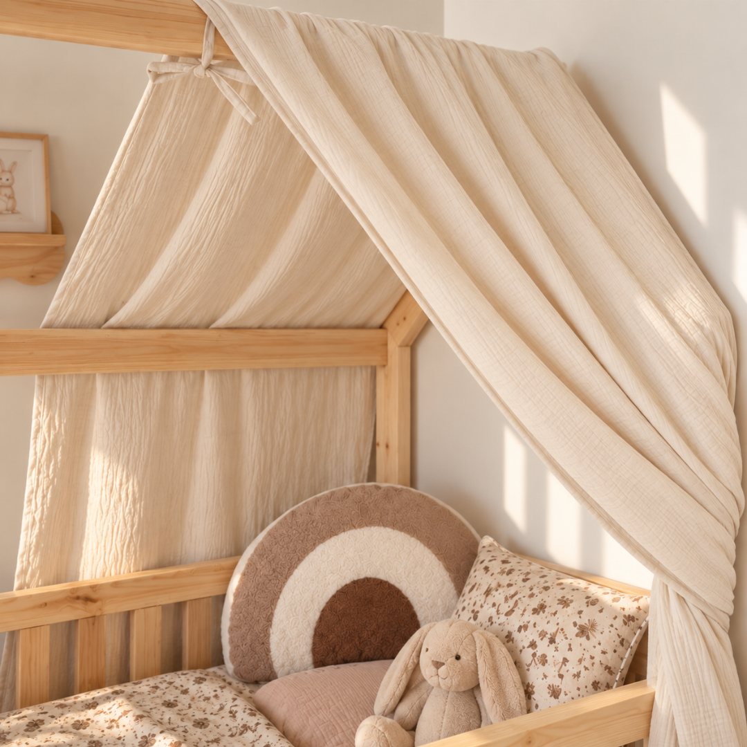 Ciel de lit cabane Ecru 80x160cm