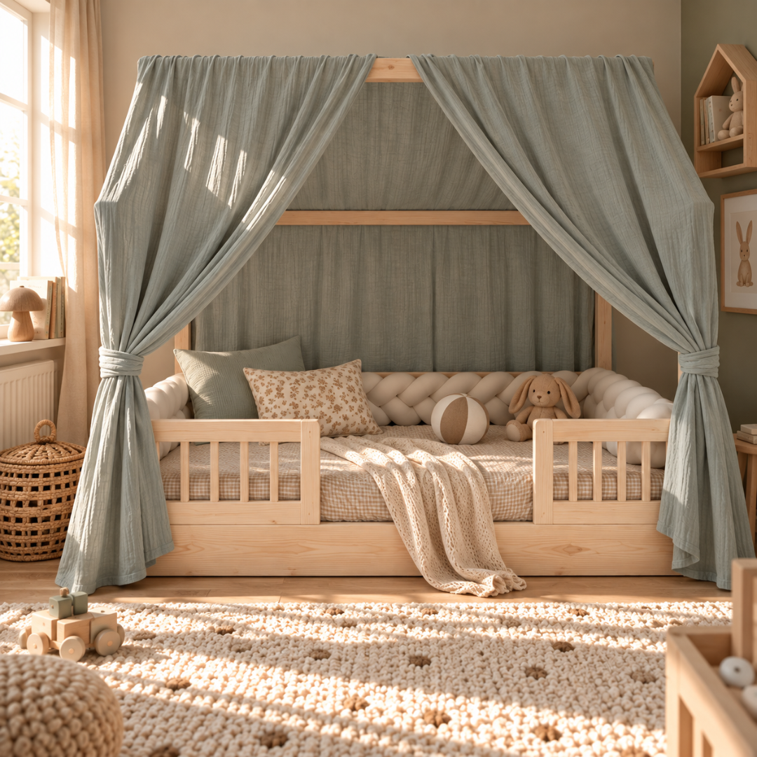 Ciel de lit cabane (pack de 2) Vert de gris