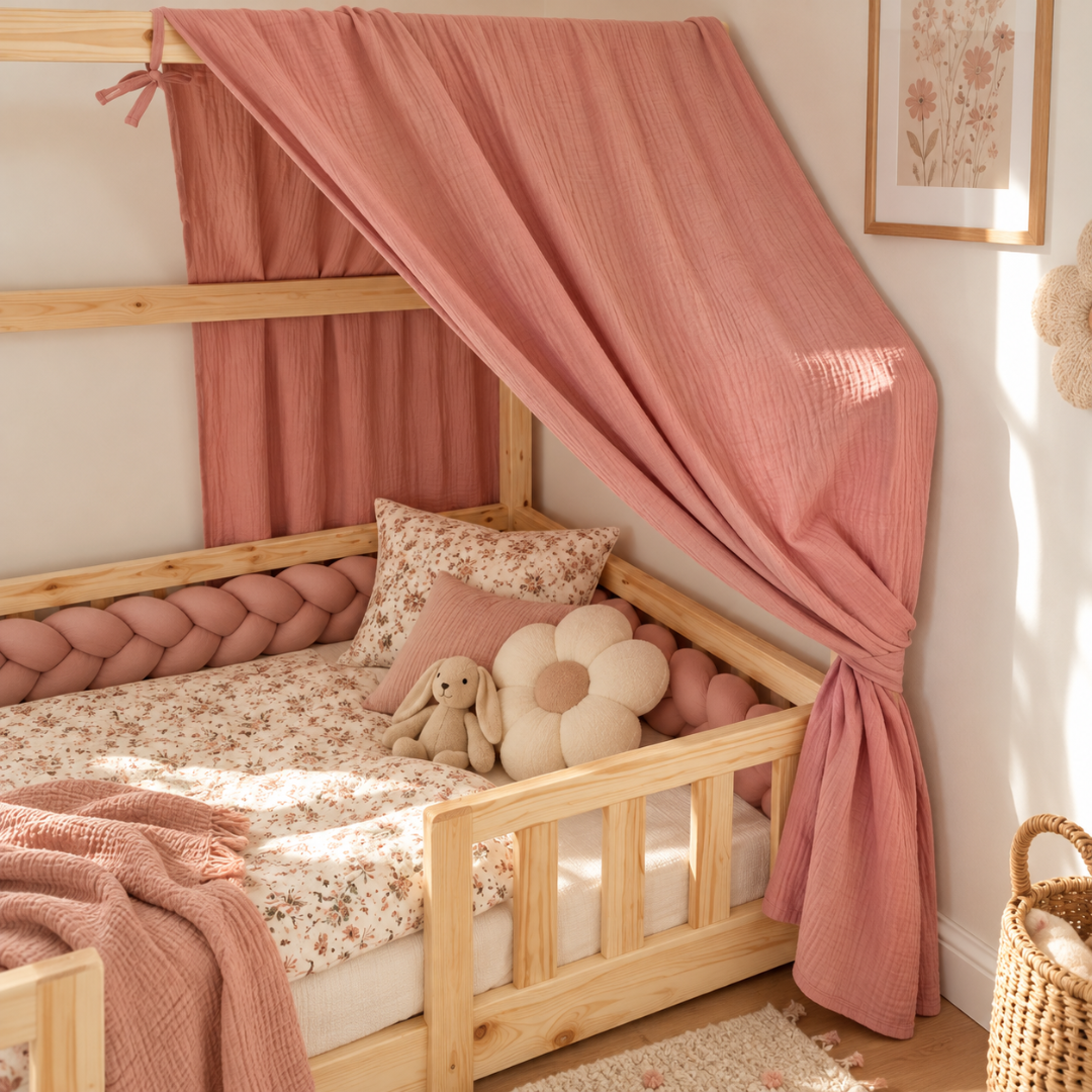 Ciel de lit cabane Rose