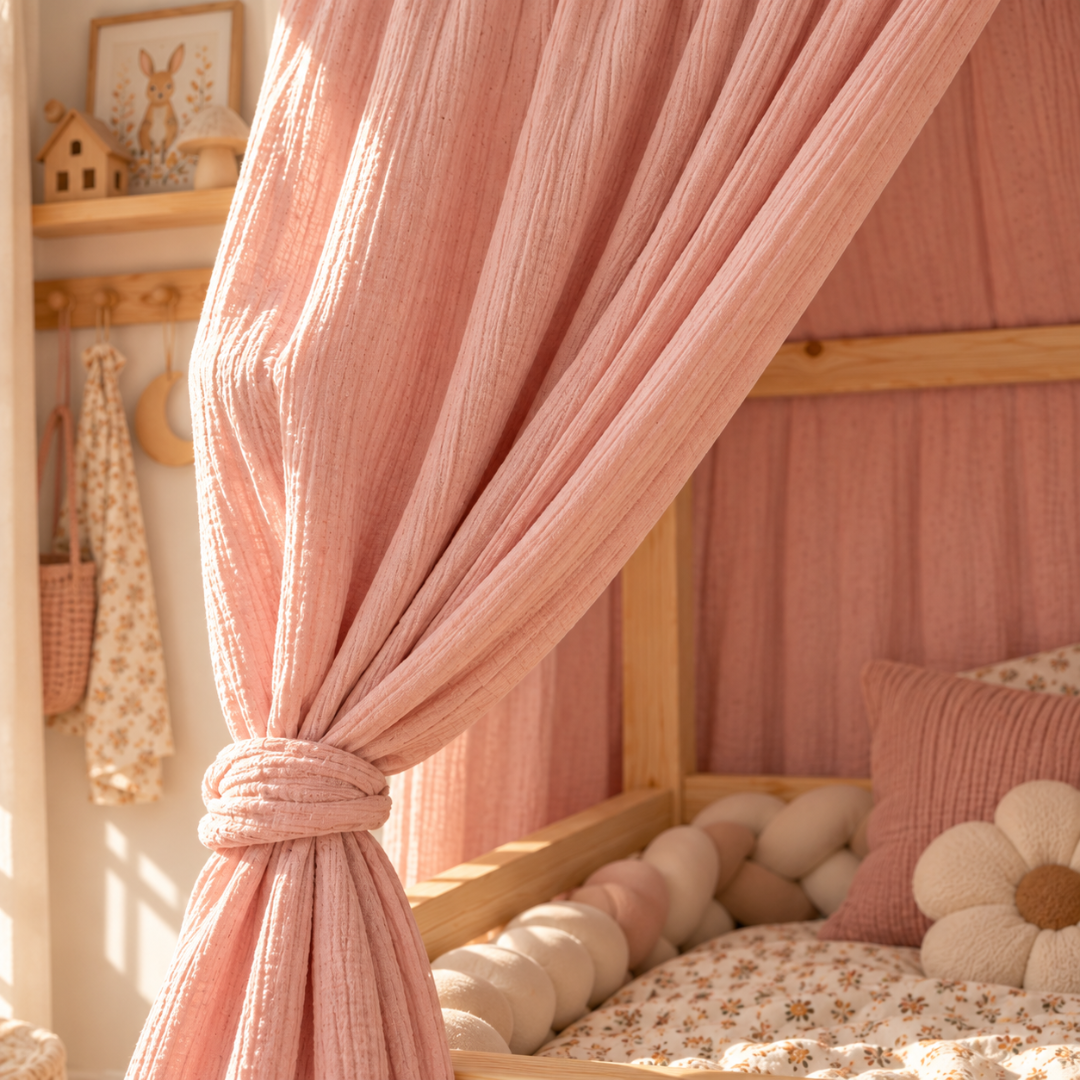 Ciel de lit cabane Rose blush
