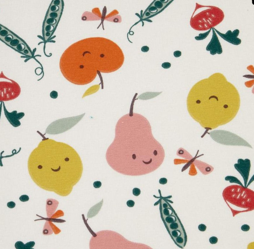 Drap housse jersey de coton bio - Fruits punchy