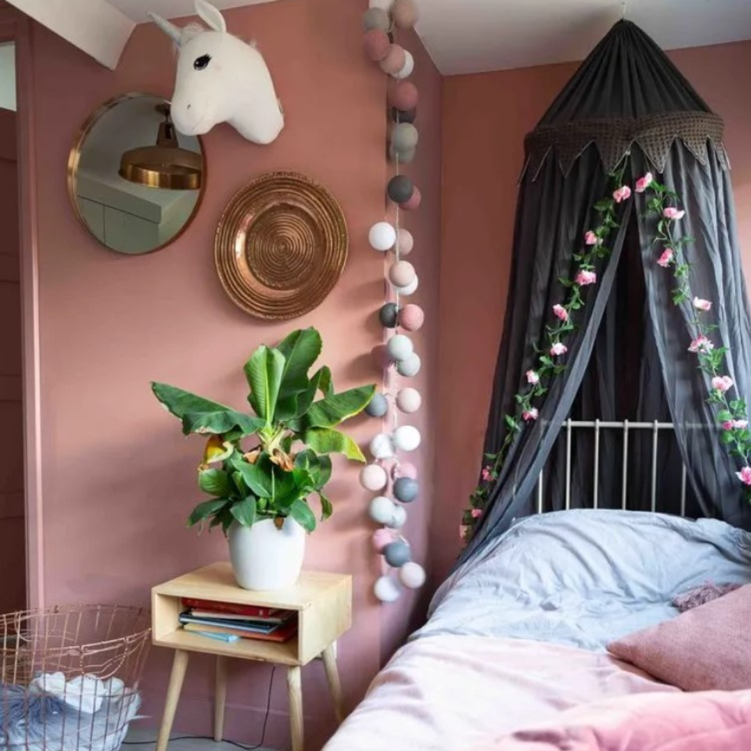 Guirlande lumineuse LED - Rose Bleu & Gris