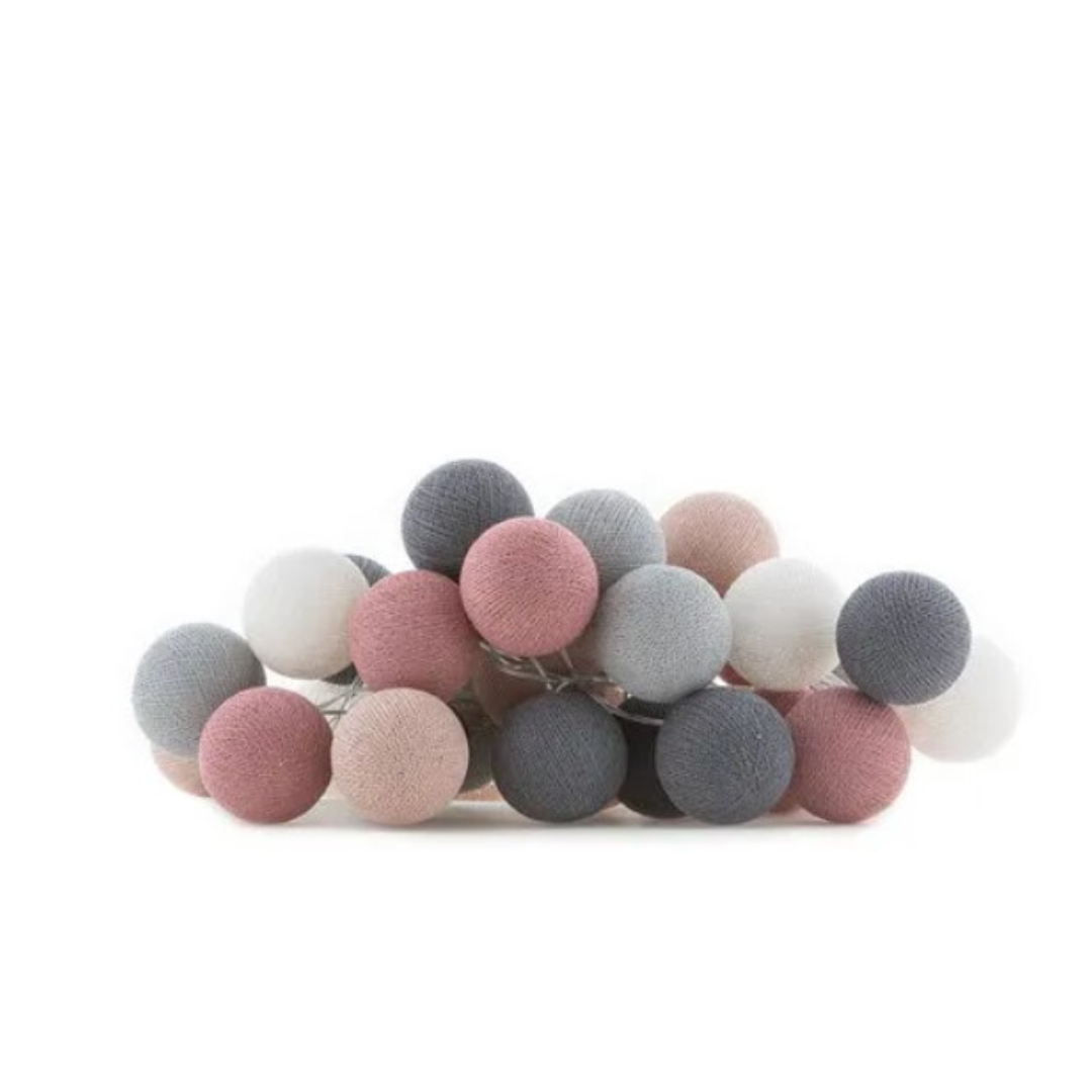 Guirlande lumineuse LED - Rose Bleu & Gris