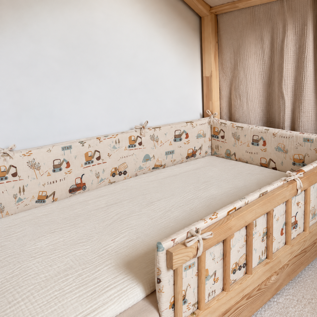 Tour de lit cabane pelleteuse