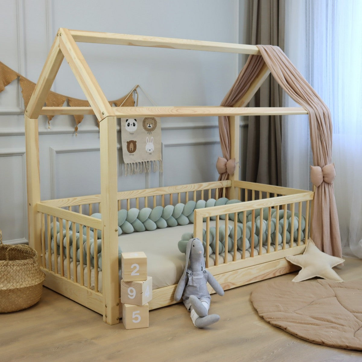 Tresse de lit Vert sauge 200cm