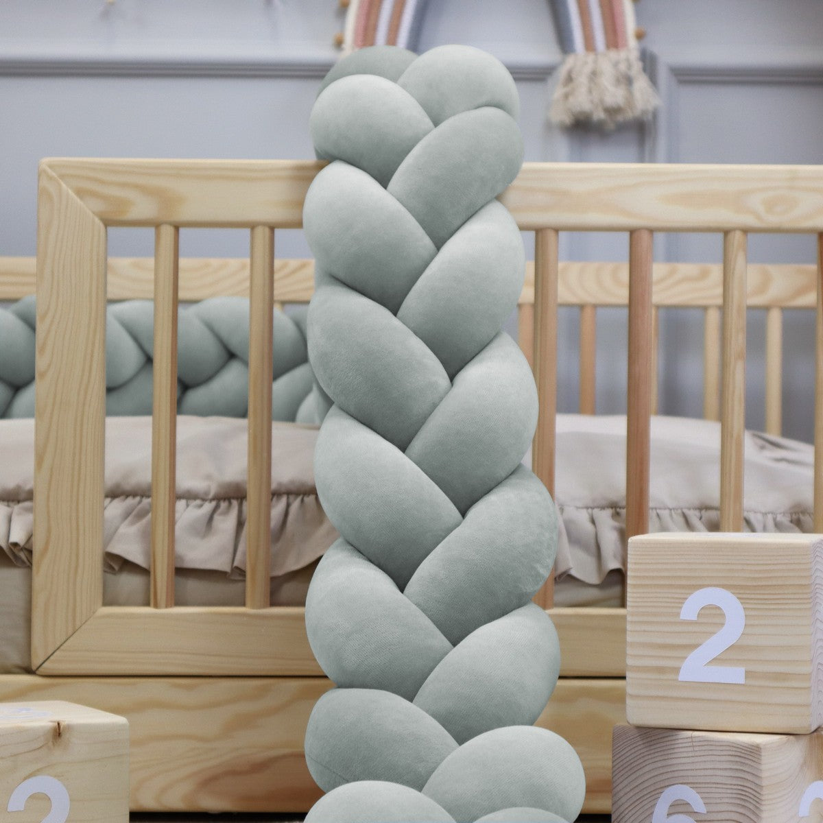 Tresse de lit Vert sauge 200cm