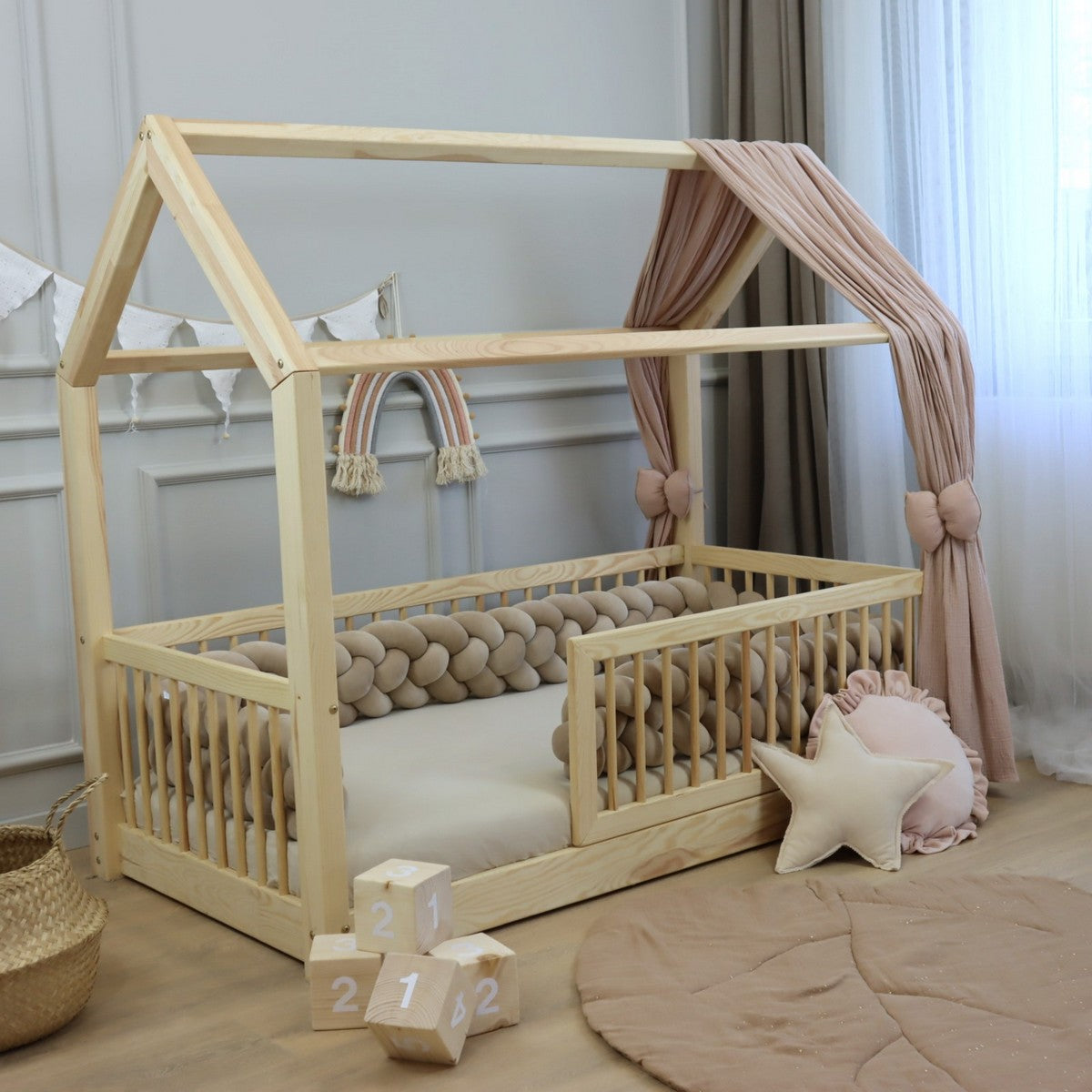 Tresse de lit 4 brins Beige foncé 340cm