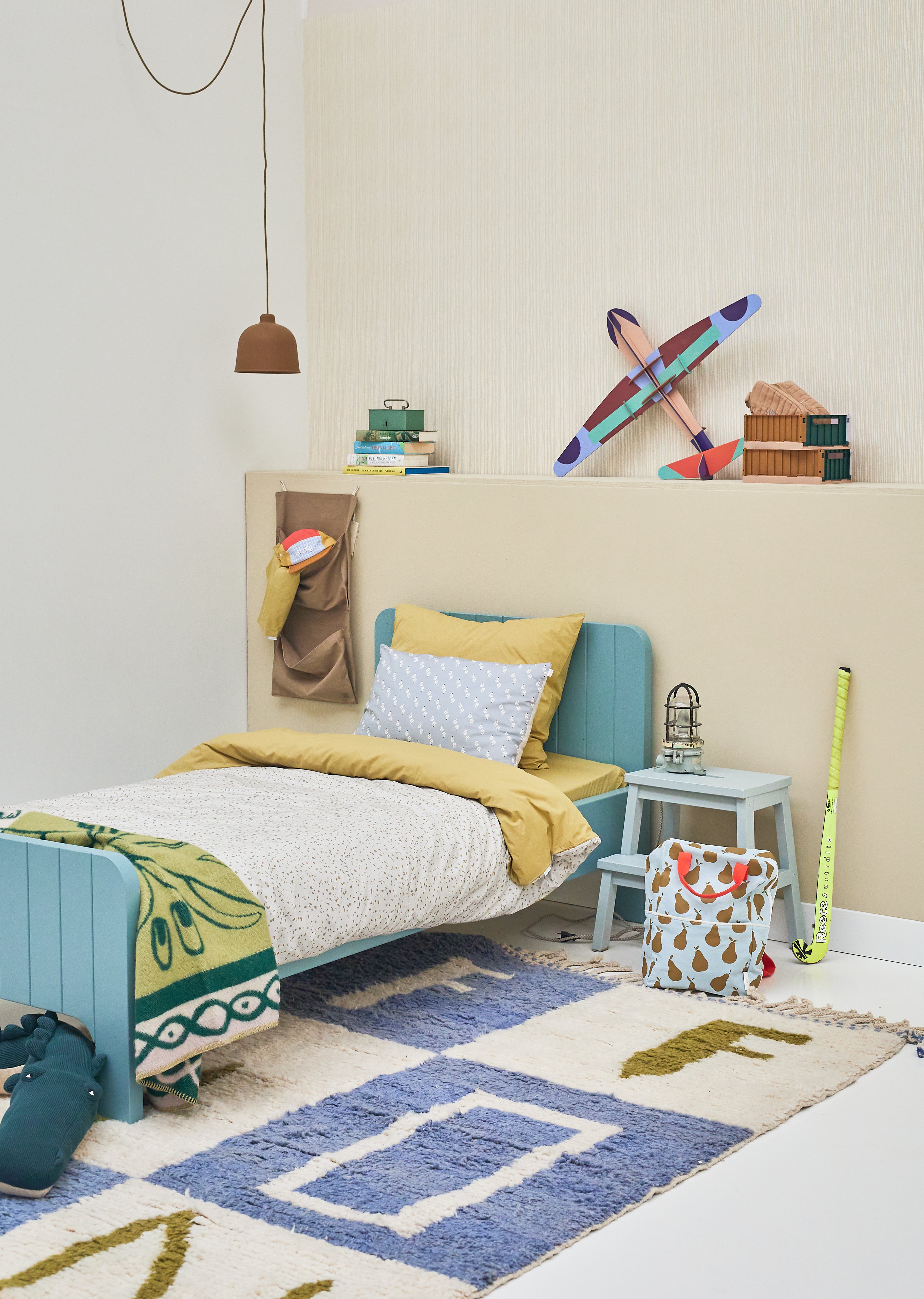 Kinderdekbedovertrek 140x220cm + sloop - Terrazzo & mosterdgeel