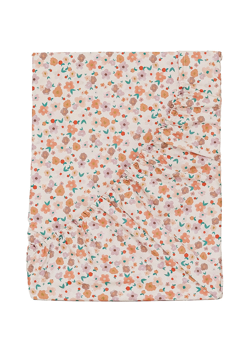 Drap housse enfant 90x200cm - Fleuri
