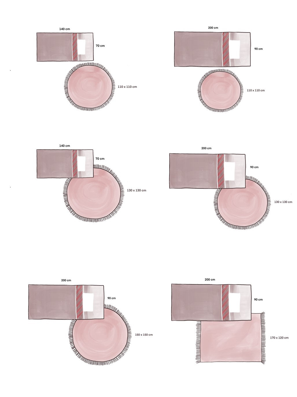 Tapis enfant rond rose pastel