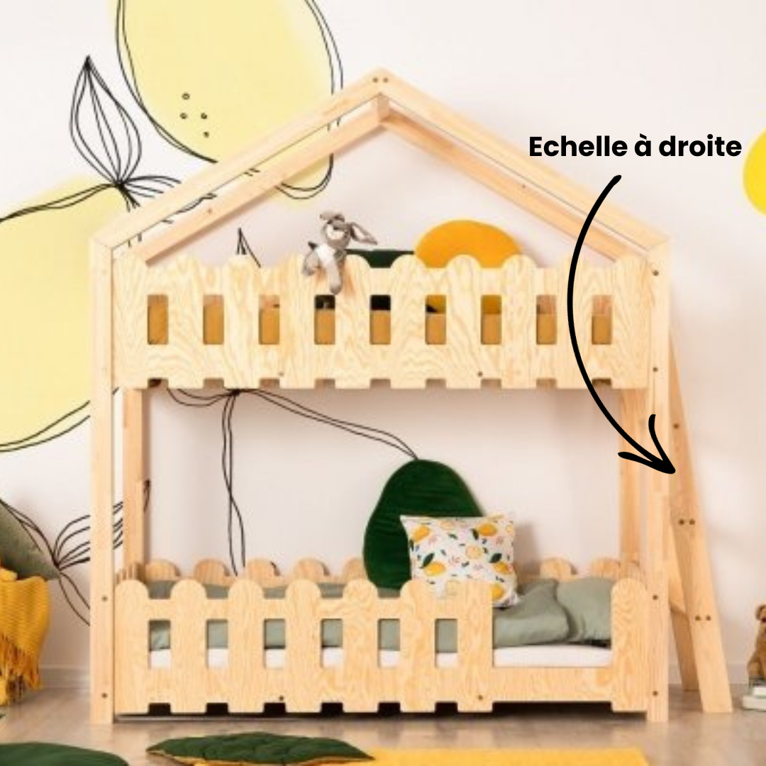 Lit cabane superposé 80x160cm