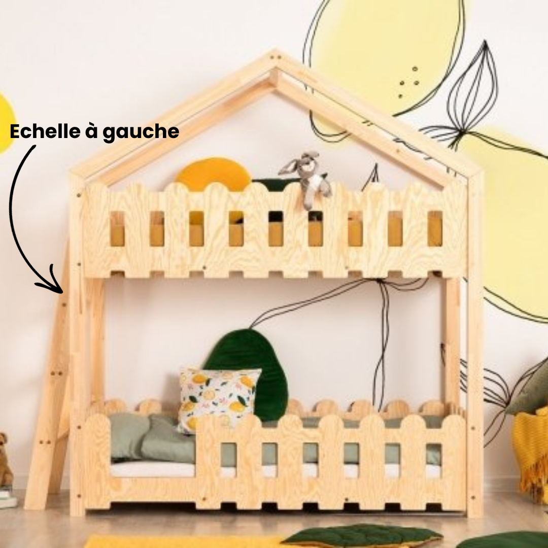 Lit cabane superposé 80x160cm