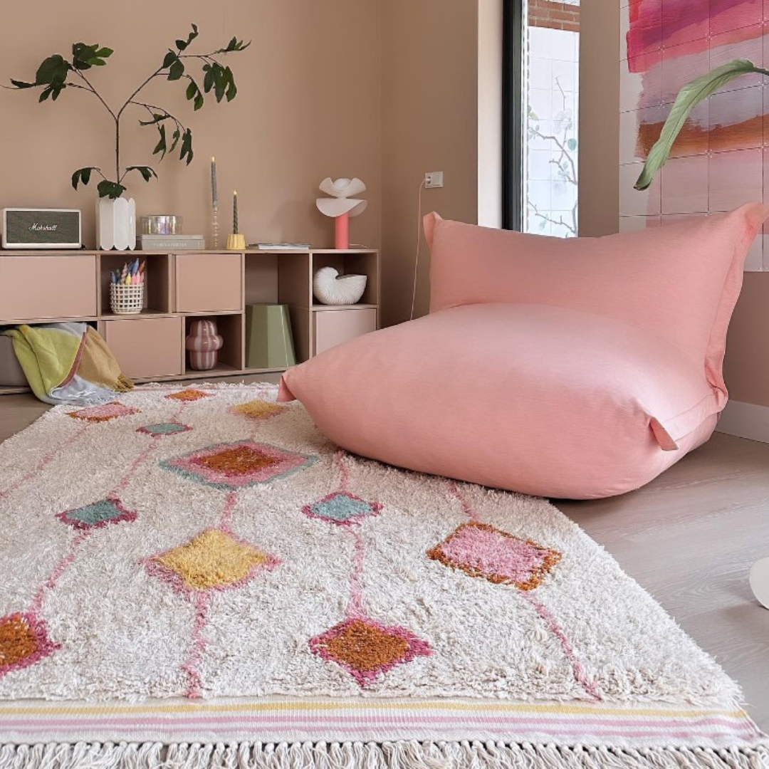 Paris Prix Tapis Déco Indra 251x352cm Rose Poudré - Tapis - Rue Paris Prix Tapis Déco Indra 251x352cm Rose Poudré - Tapis - Rue