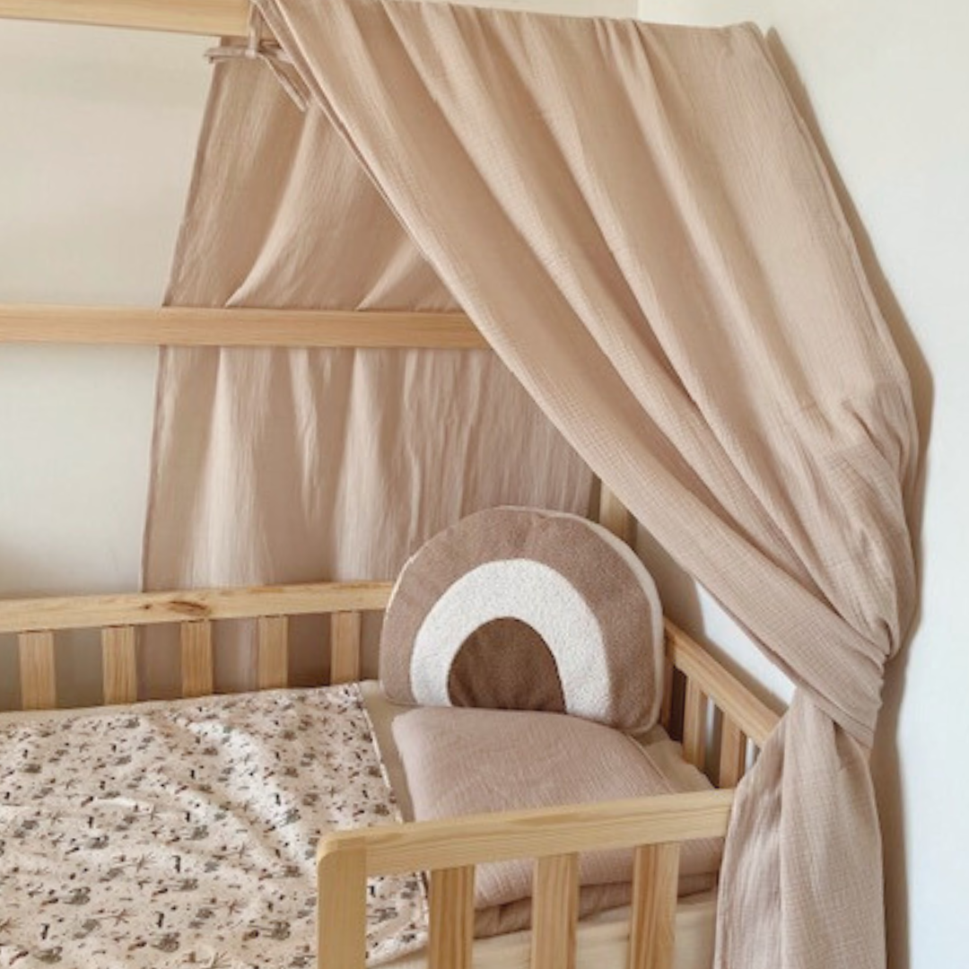 Ciel de lit cabane (pack de 2) Beige en stock
