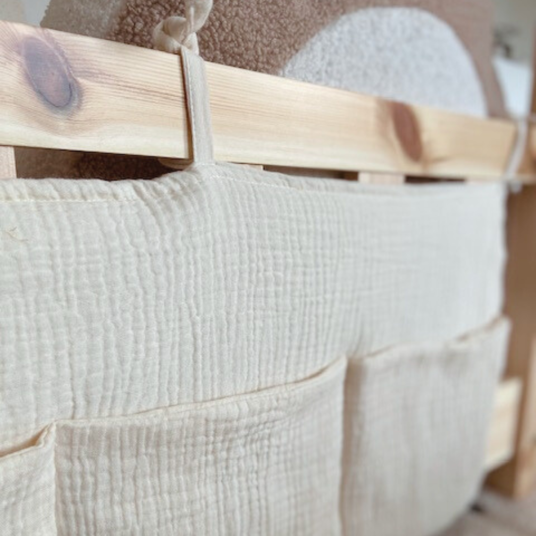 Pochette de rangement lit - Ecru
