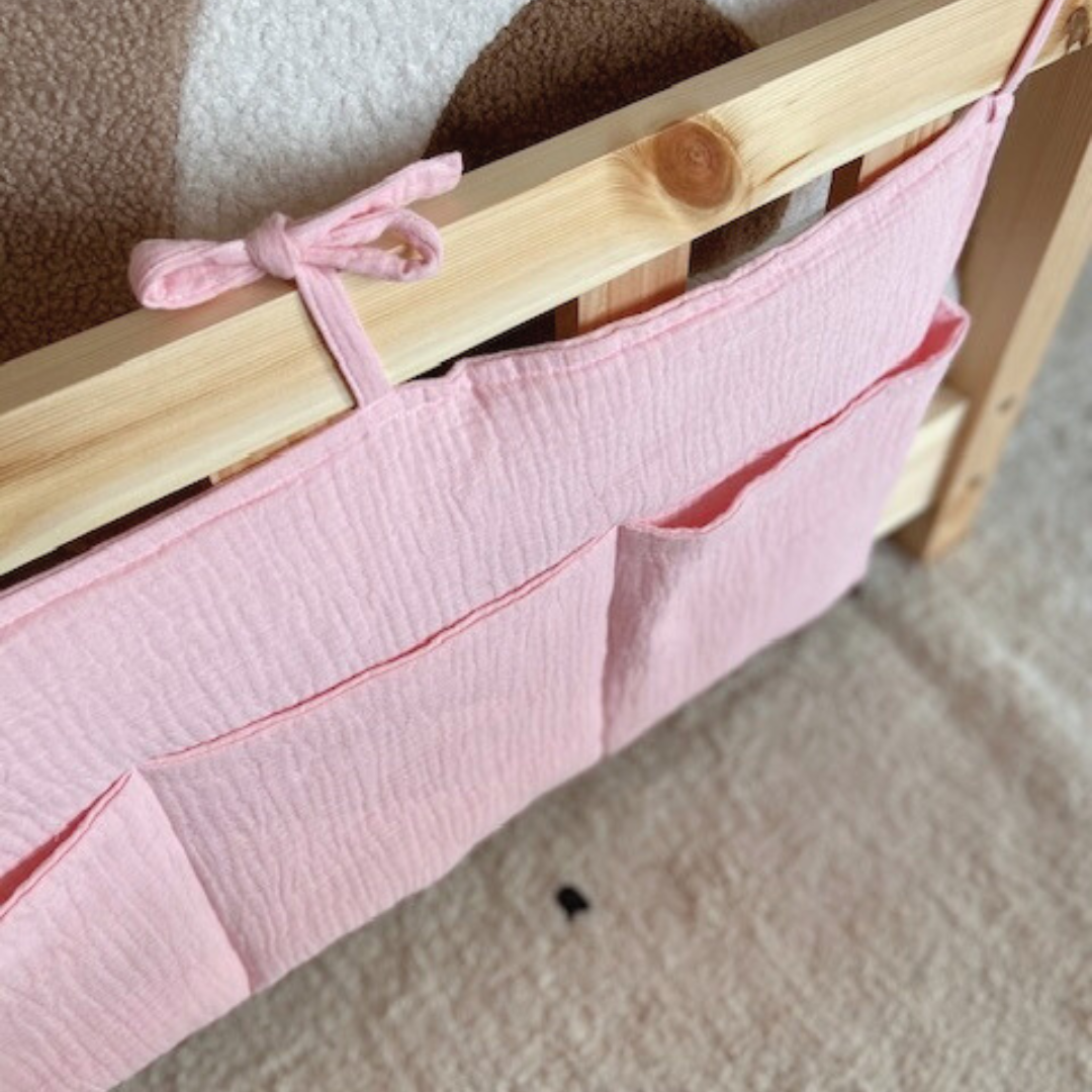 Pochette de rangement lit - Rose blush