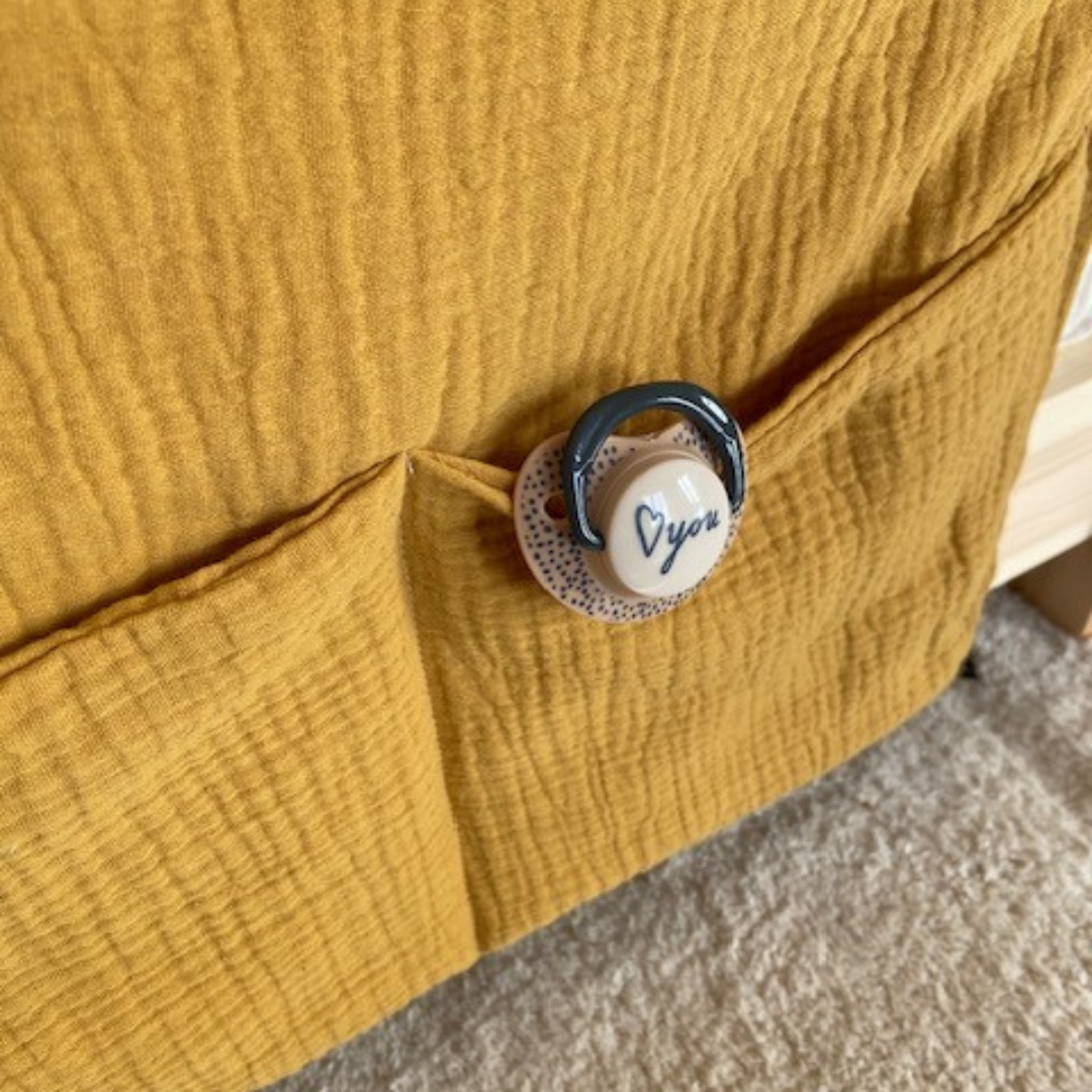 Pochette de rangement lit - Jaune moutarde