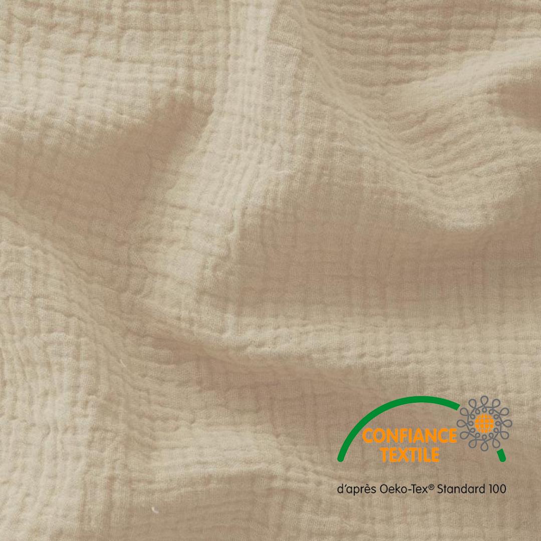 Tour de lit cabane double gaze Beige 19x370cm