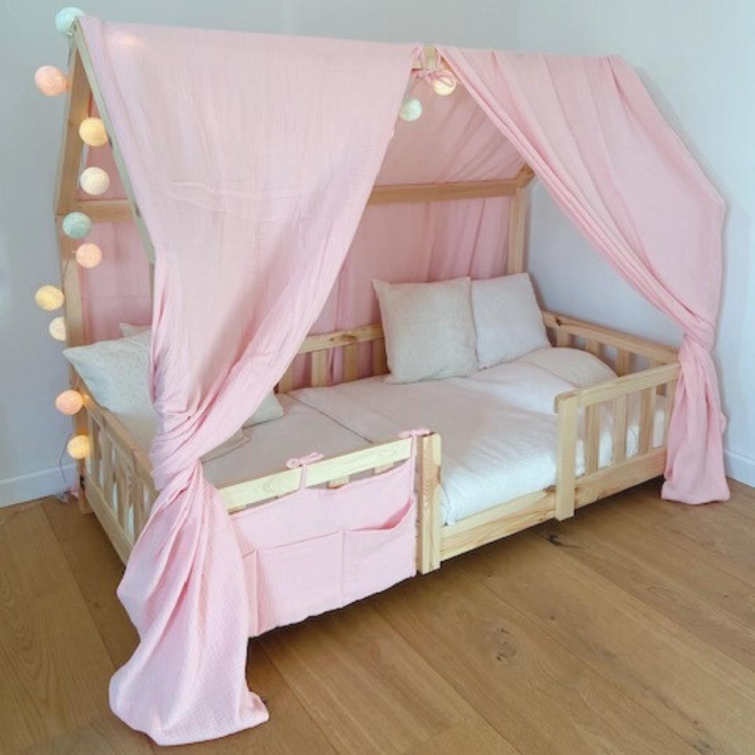 Ciel de lit cabane (pack de 2) Rose blush