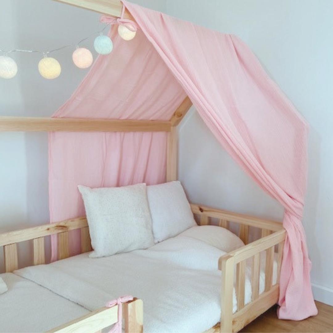 Ciel de lit cabane Rose blush