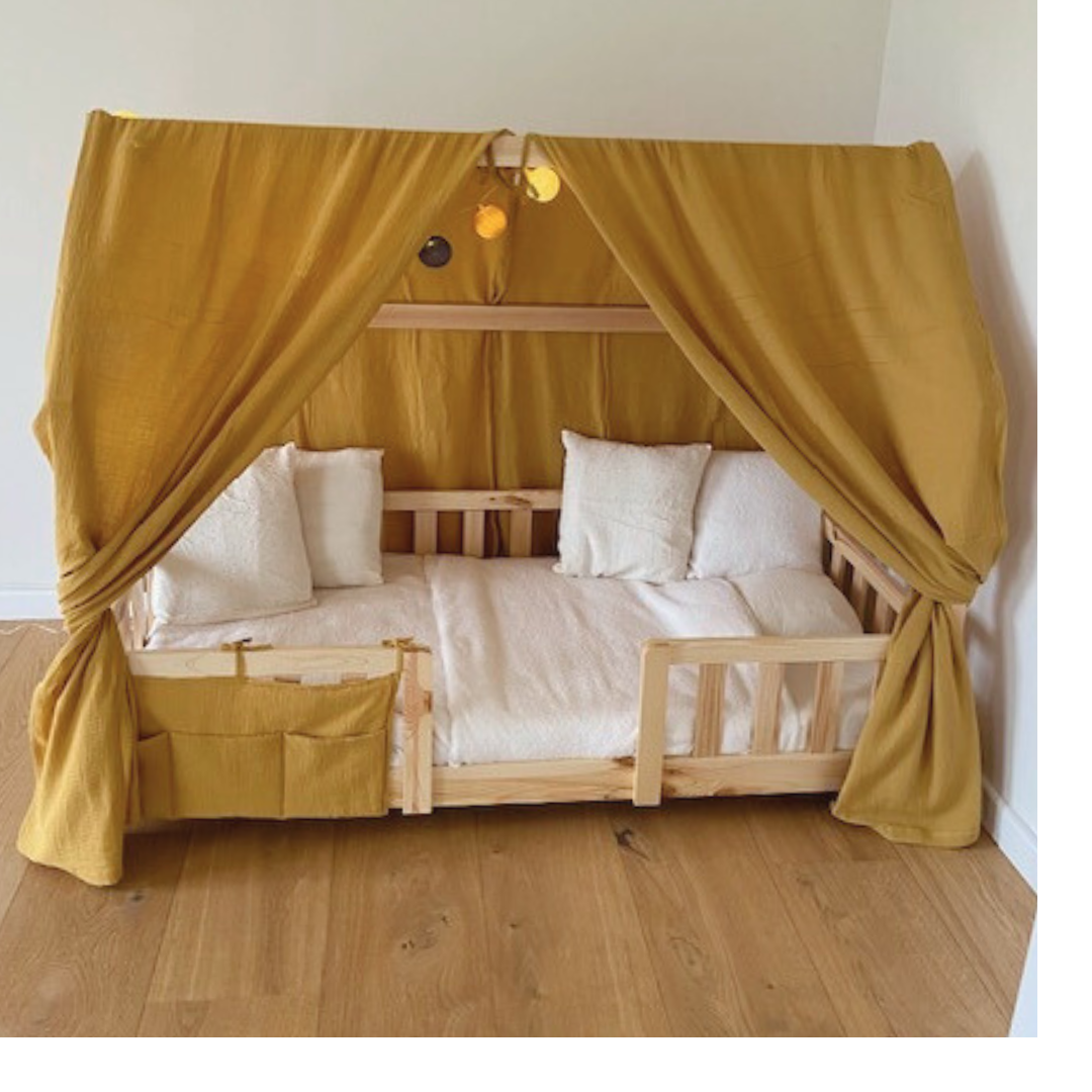 Ciel de lit cabane (pack de 2) Jaune moutarde