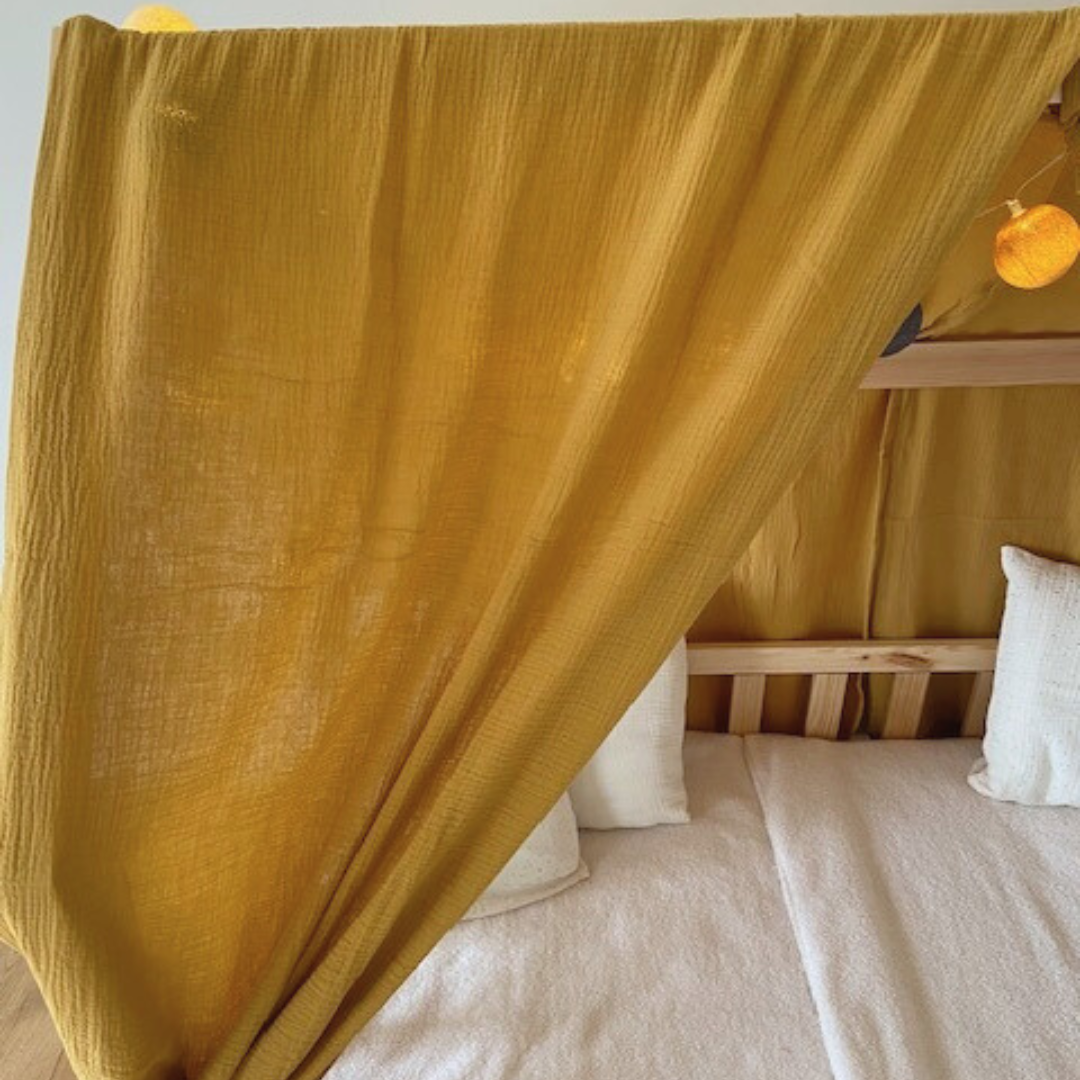Ciel de lit cabane (pack de 2) Jaune moutarde