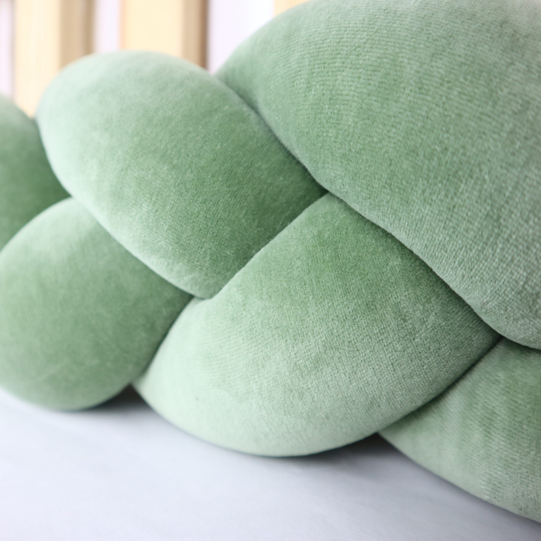 Tresse de lit vert eucalyptus 240cm