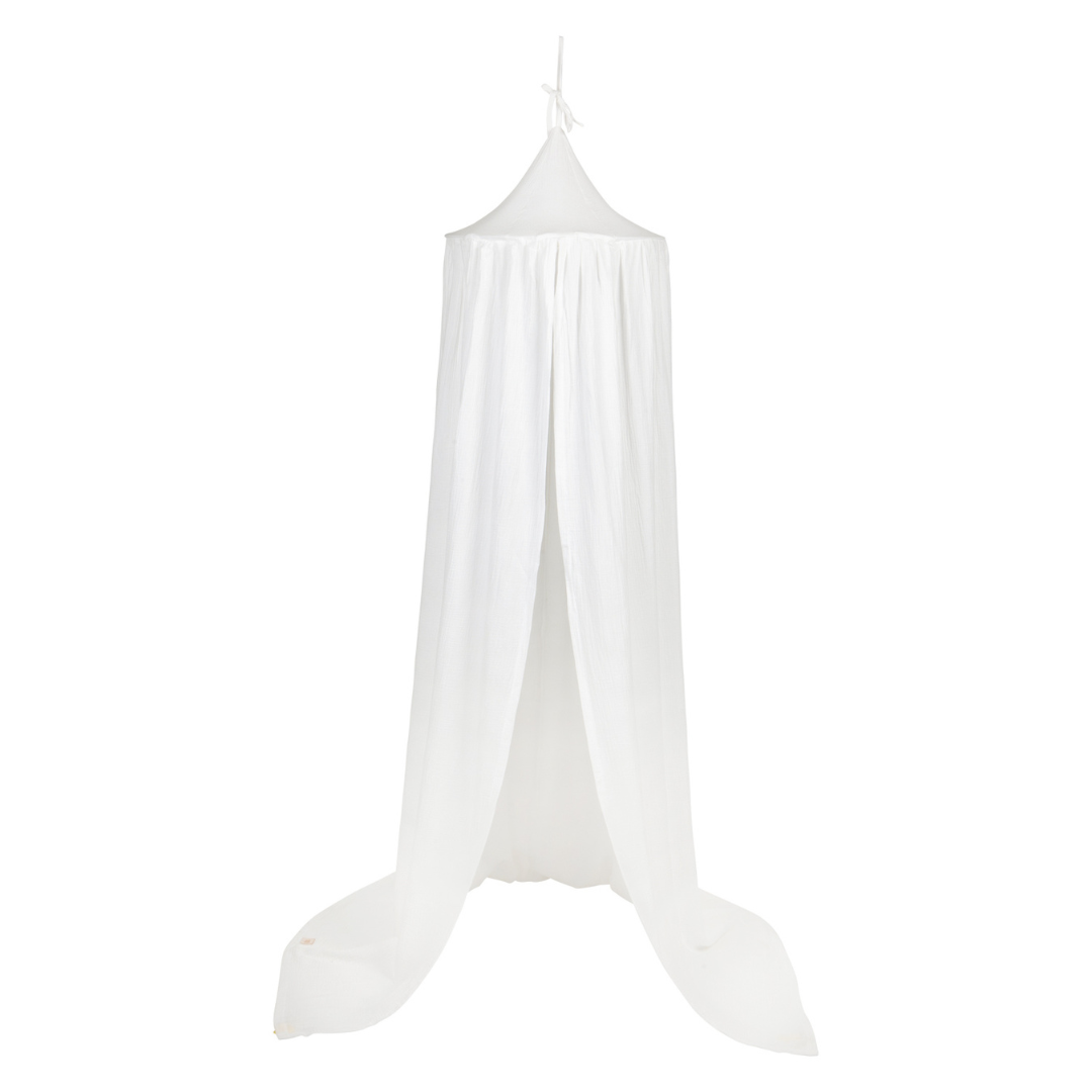 Ciel de lit bébé Blanc - Fait main