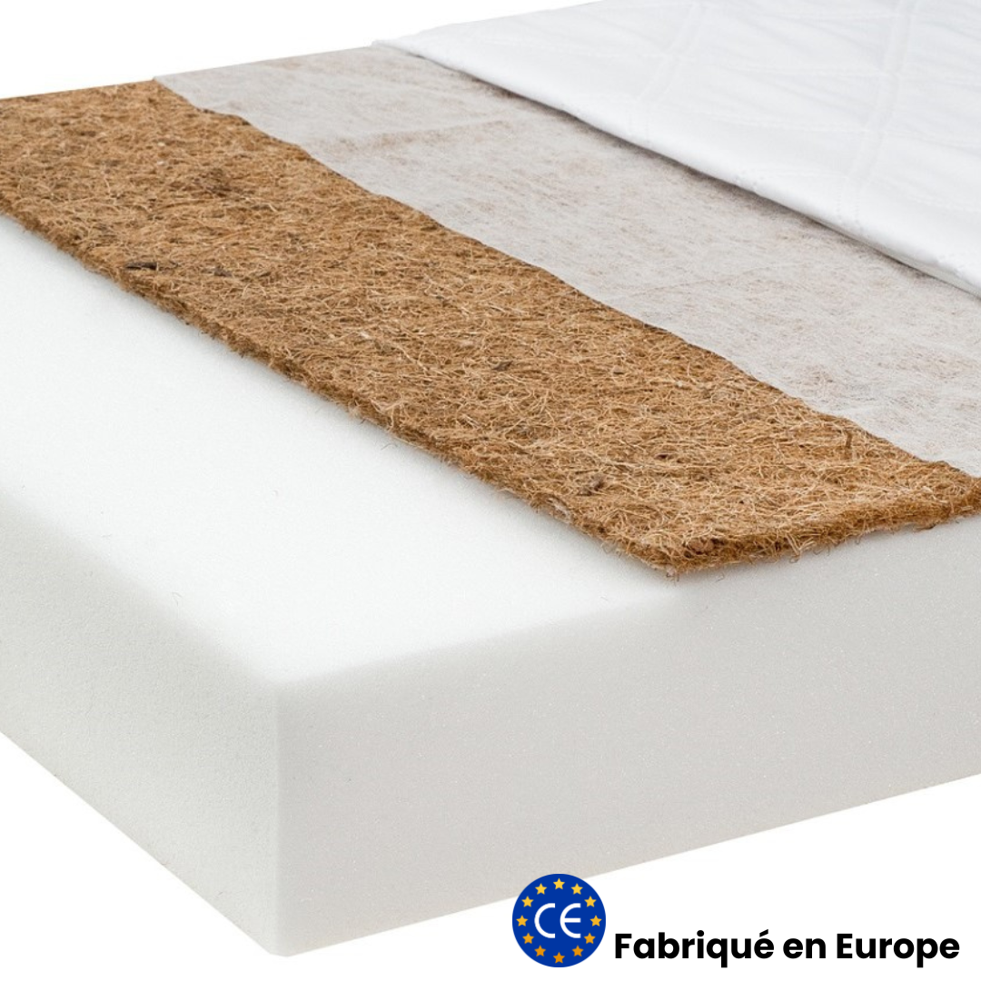 Matelas bébé 60x120cm - Mousse & coco