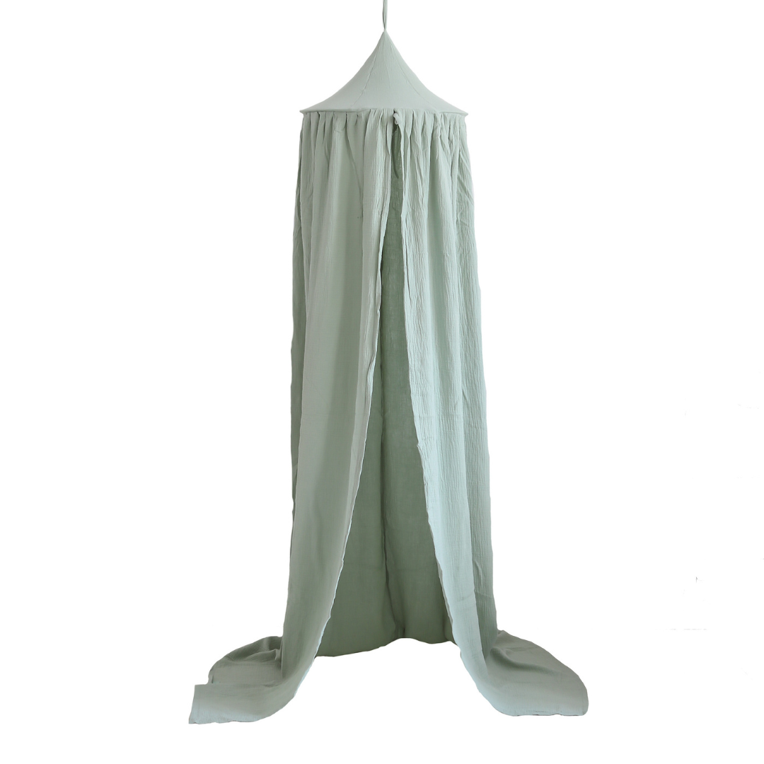 Ciel de lit bébé Vert menthe - Fait main