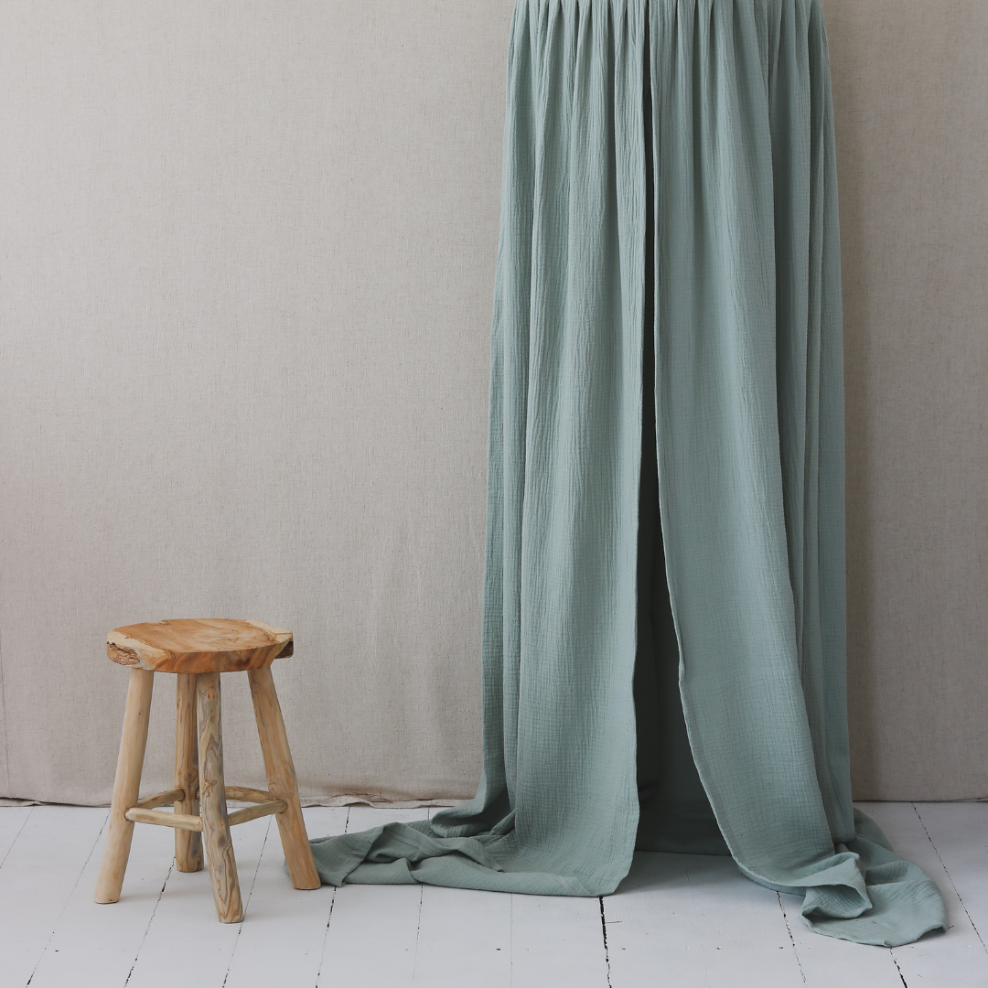 Ciel de lit bébé Vert menthe - Fait main