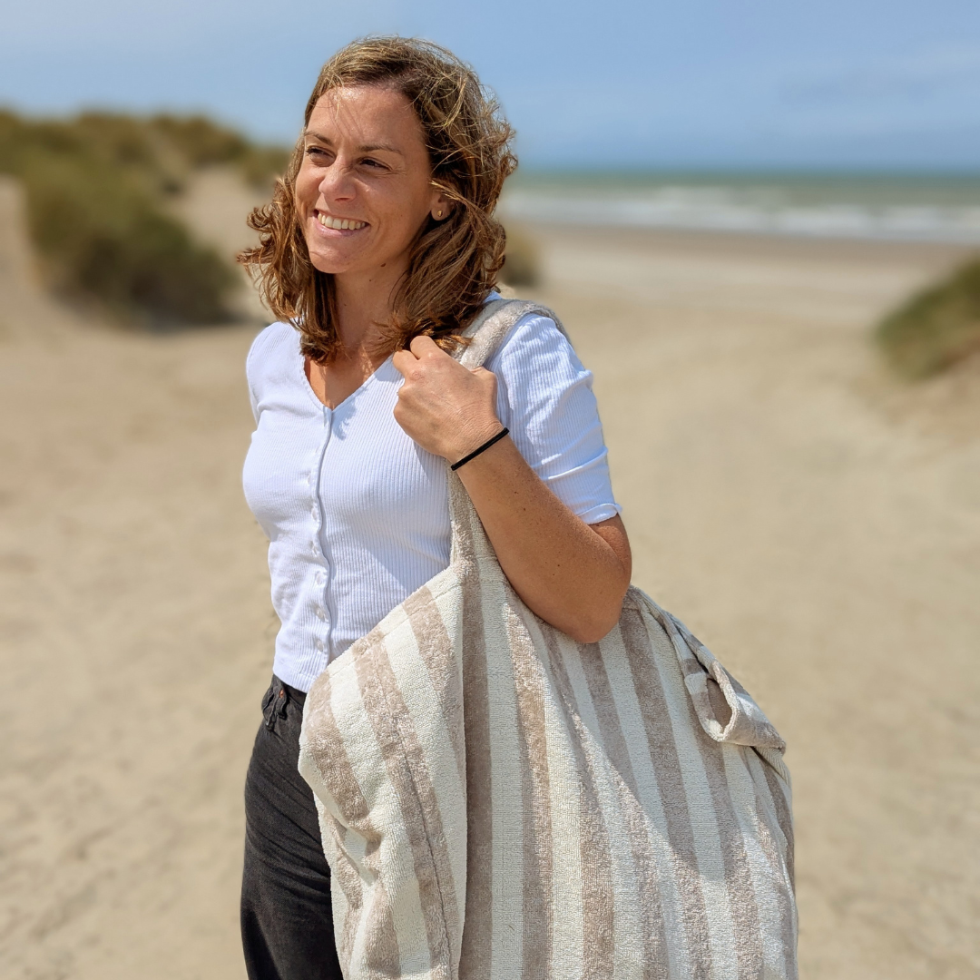 Sac cabas éponge XL - Ecru & Beige