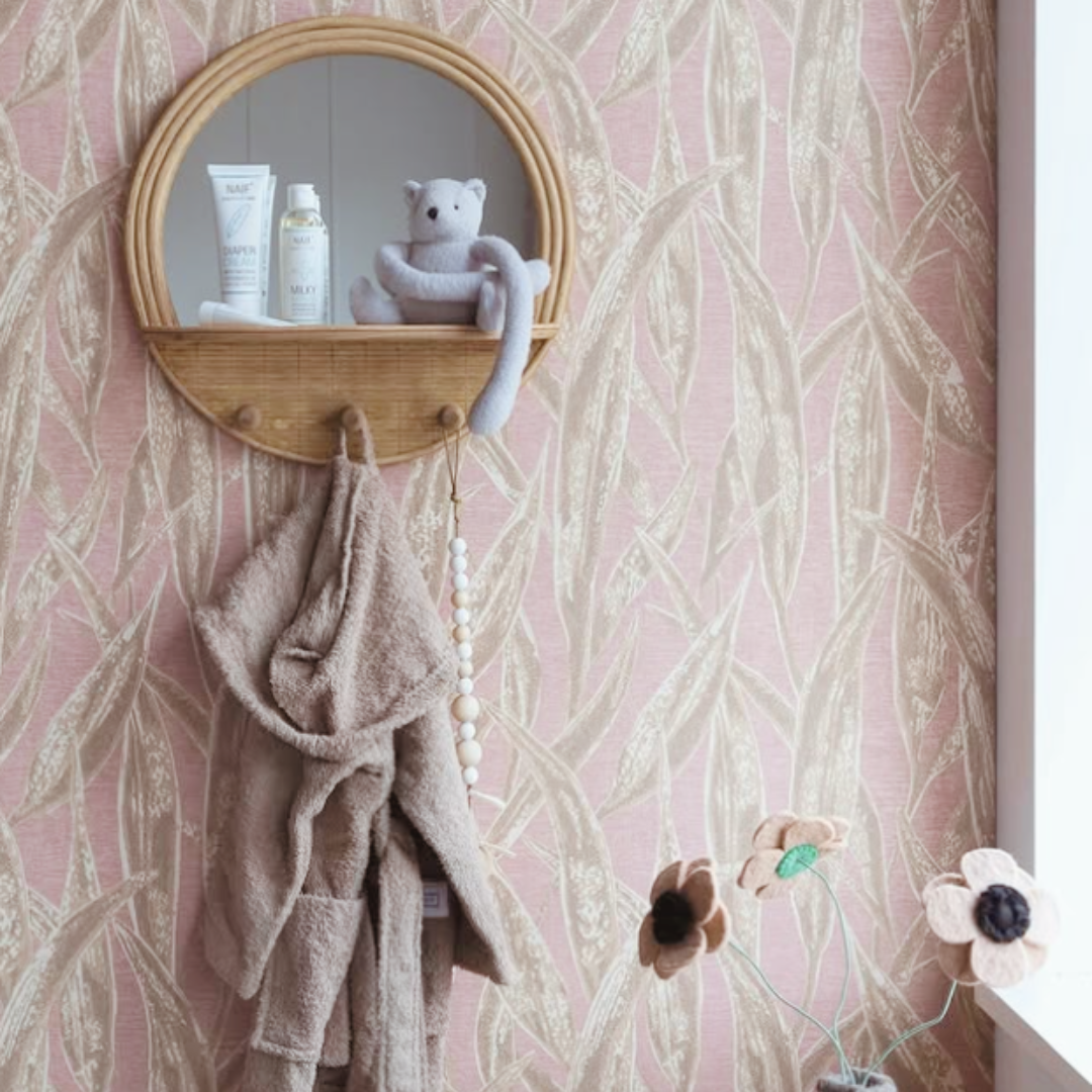 Miroir rond rotin