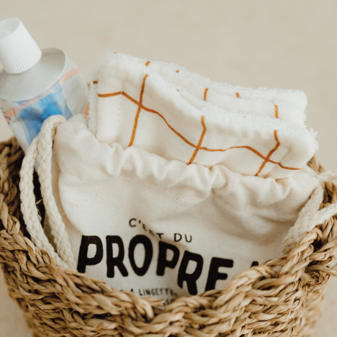 Lot de 4 lingettes lavables bébé Marcel