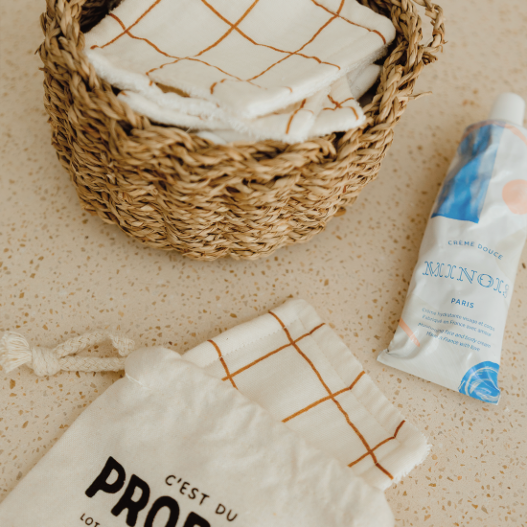 Lot de 4 lingettes lavables bébé Marcel