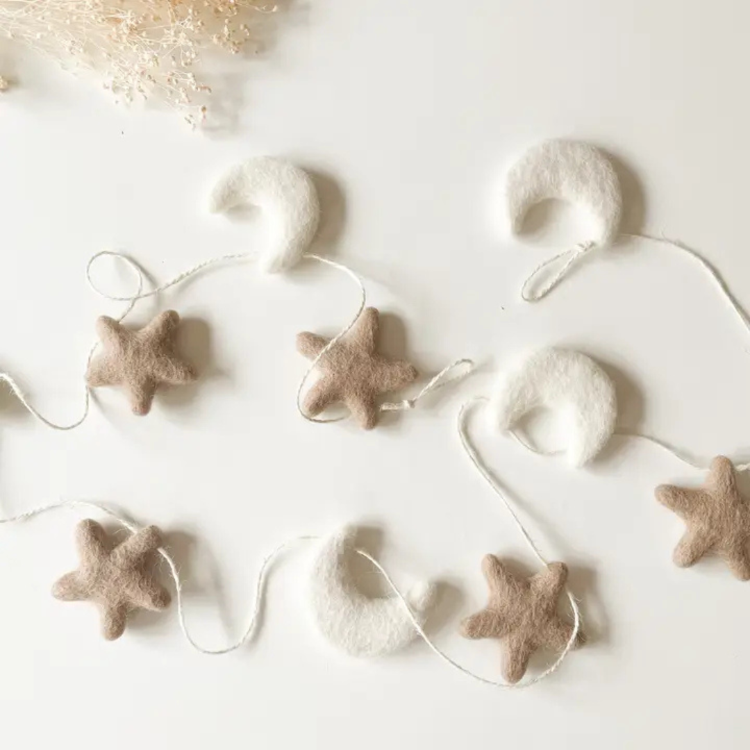 Guirlande feutrine étoile et lune